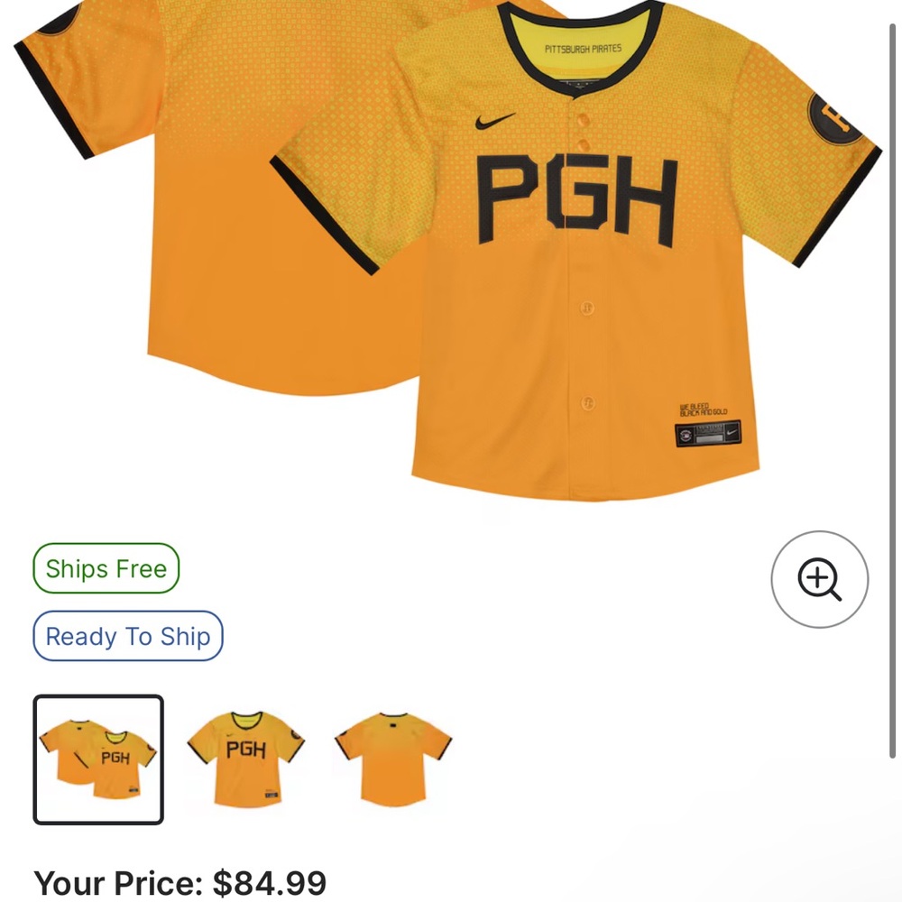 Pittsburgh Pirate’s Jersey official fanatics 4t NEW / EUC PGH MLB